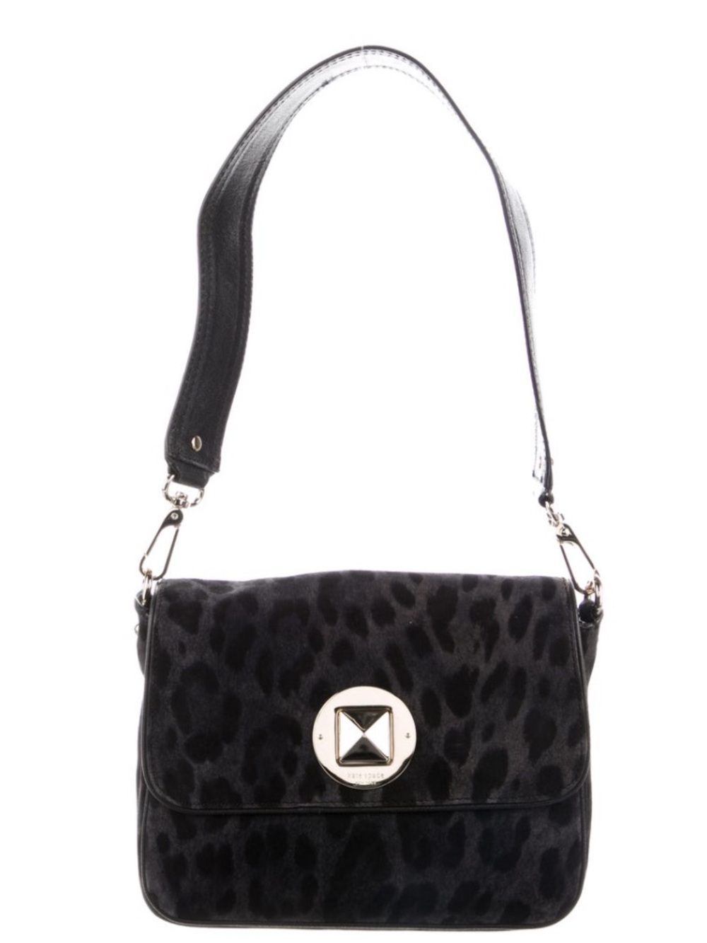 Kate Spade  Leopard Print Shoulder Bag with Silver Accent